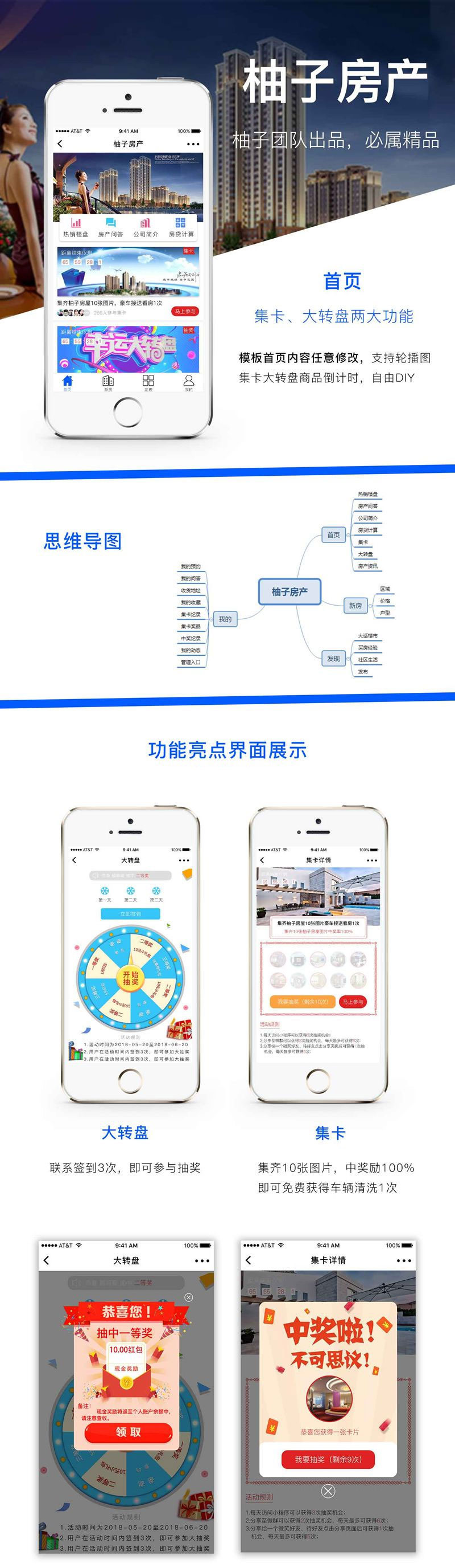 柚子房产小程序前端+后端功能模块