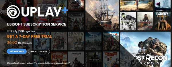 育碧推出Uplay 七天任意畅玩上百款佳作
