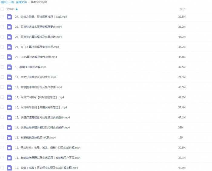 黑帽SEO蜘蛛快速排名技术打包分享