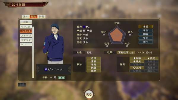 《三国志14》银英DLC角色新情报 特留尼西特五维图公布