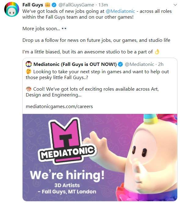 《糖豆人：终极淘汰赛》招聘大量开发者或推出新关卡