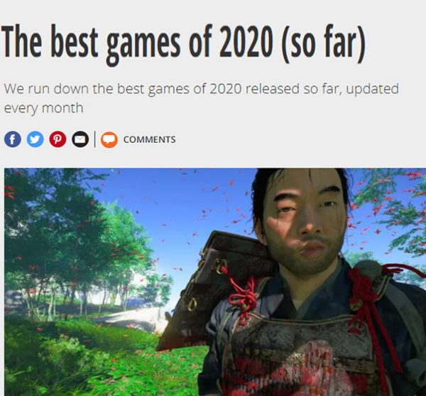 外媒盘点2020年迄今每月最佳游戏美末2 FF7皆上榜