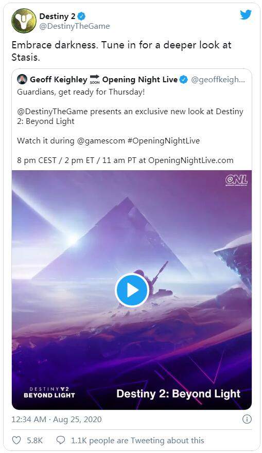 《命运2》确认参展GC2020 将深入介绍“凌光之刻”