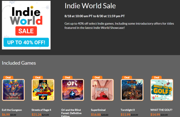 任天堂美服Indie World Sale特惠 《火炬之光2》83元