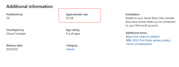 Xbox版《NBA 2K21》容量大小曝光 50GB