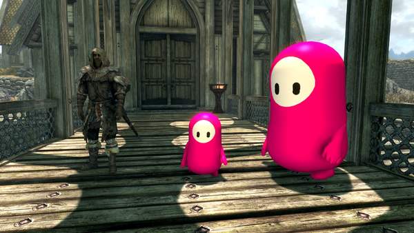 《上古卷轴5》糖豆人追随者Mod 在天际省开启推搡闯关