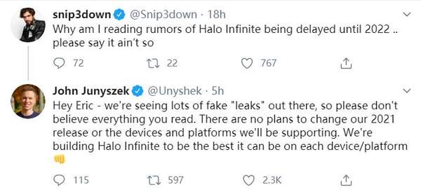 《光环：无限》再次跳票传言 没改变发售计划