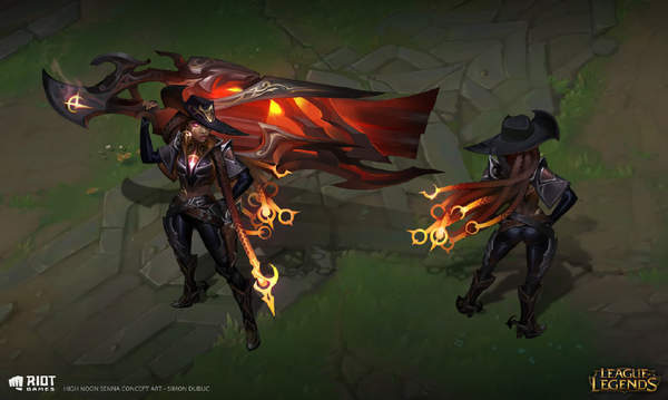 《LOL》皮肤概念设计稿 灵能特工娑娜 西部魔影赛娜