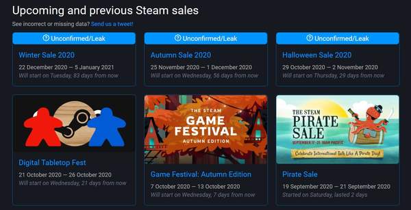 Steam万圣节秋促冬促时间10月到12月连续剁手