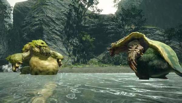 《怪猎：崛起》河童蛙与青熊兽大打出手