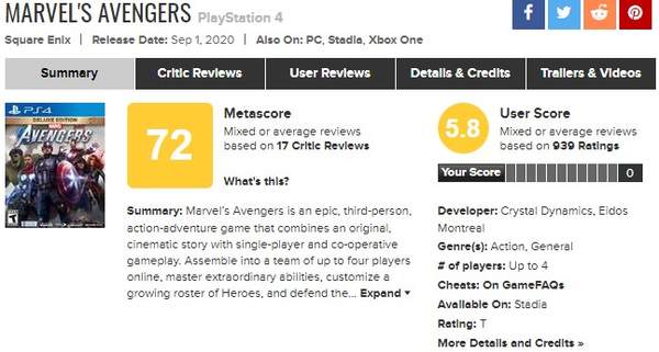 《漫威复联》媒体评分解锁M站均分72分褒贬不一