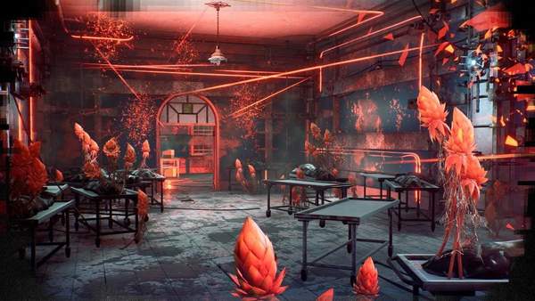 ARPG《猩红节点》新截图设定图 荒芜街道樱花飘逸