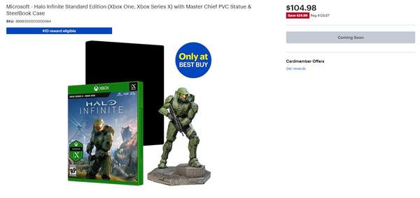 百思买上架《光环无限》捆绑包含士官长PVC雕像/铁盒