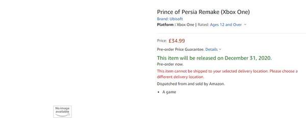 《波斯王子：重制版》现身英国亚马逊售价为311元
