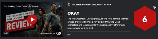 街机射击《行尸走肉：猛攻》IGN 6分平庸的粉丝向作品