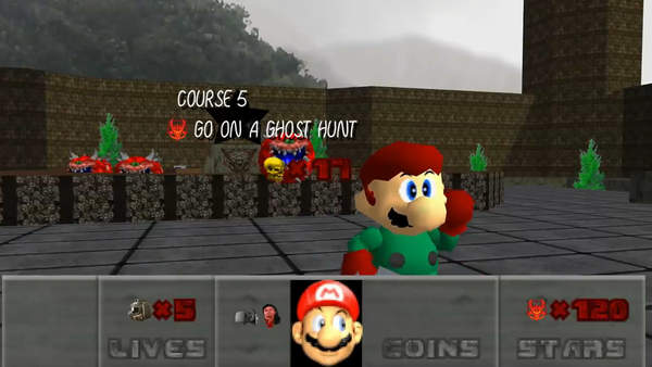 PC《超级马里奥64》毁灭战士MOD以第三视角探索关卡