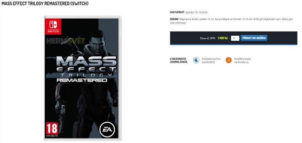《质量效应三部曲》复刻版10月15日发售现身零售网站