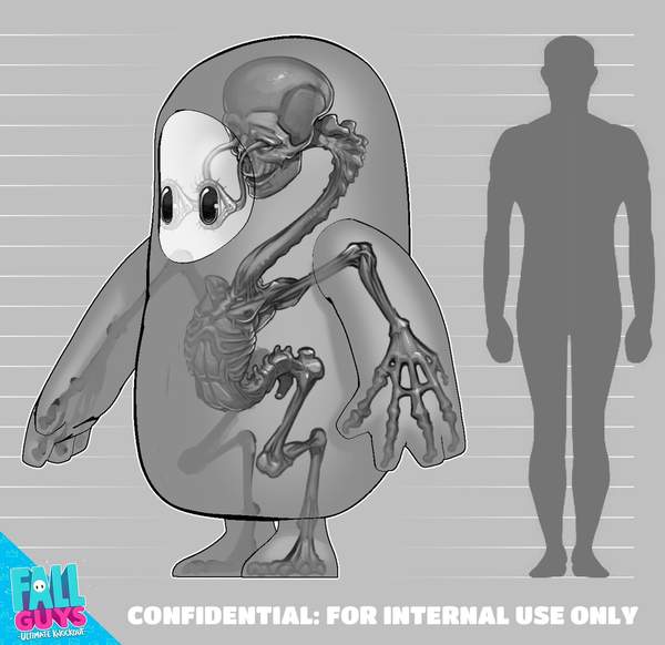 《糖豆人》官方放出内部设定图骨骼构造略显诡异惊悚