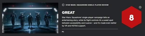 《星球大战：战机中队》单人战役IGN8分VR锦上添花