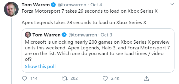 外媒测试XSX《Apex英雄》加载时间28秒