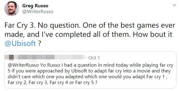 想拍《孤岛惊魂3》真人快打电影编剧向育碧发问