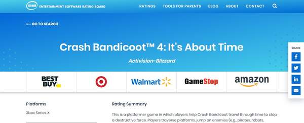 《古惑狼4：时机已到》将登XSX主机ERSB评级暗示