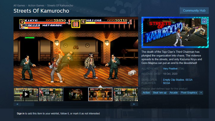 Steam商城免费领取《Streets Of Kamurocho》