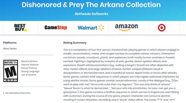 B社《羞辱》《德军总部》合集将登XSX 评级信息曝光